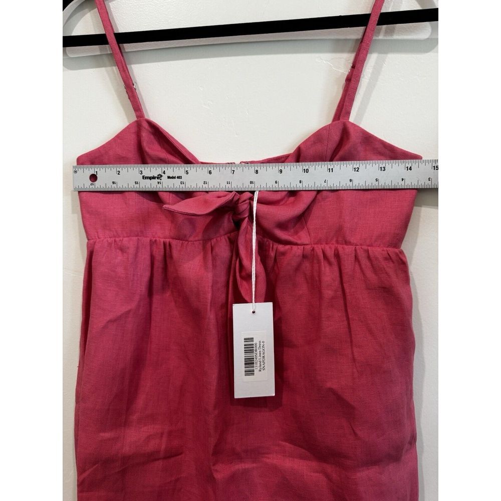 Reformation | Ryland linen mini dress | in snap dragon pink | Size 0 - Picture 8 of 12